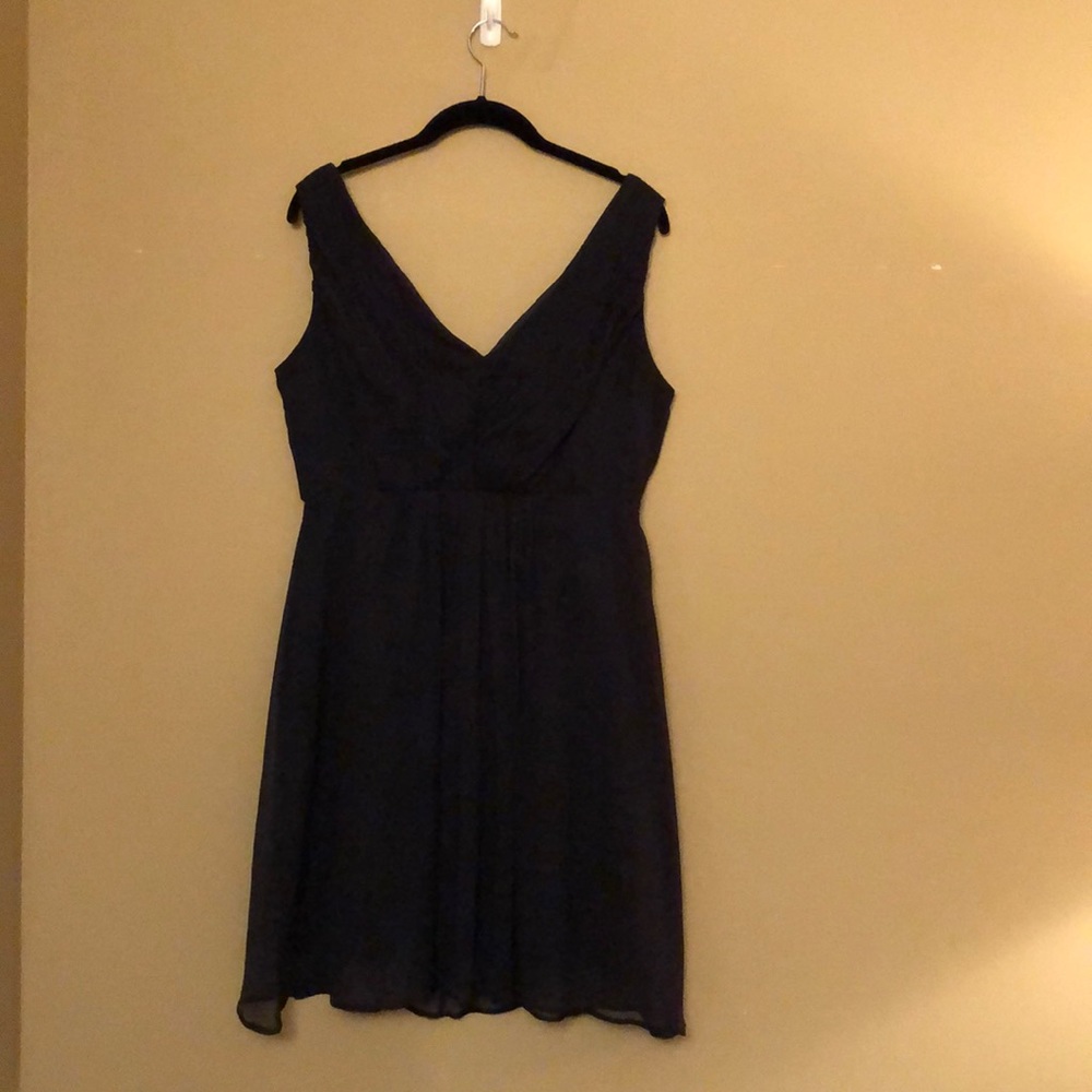 J.Crew Silk, V Neck, Navy Dress, Size 12